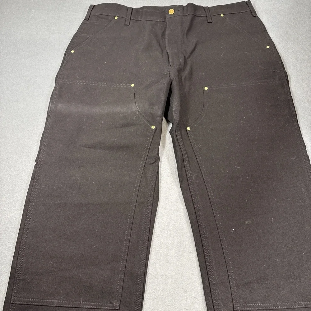 PANTS DOUBLE KNEE Carhartt B01 Mens 40x30 Black Loose Workwear Union MADE NWOT